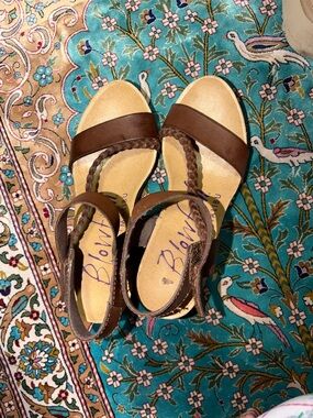 Blowfish Brown Braided Strap Sandals with Tan Insole